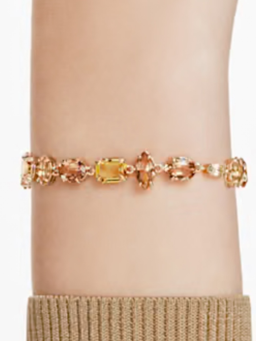 Swarovski Gold-Tone Bracelet with Champagne and Light Yellow Crystals